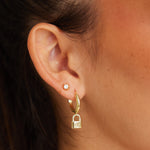 Gold Love Lock Earrings