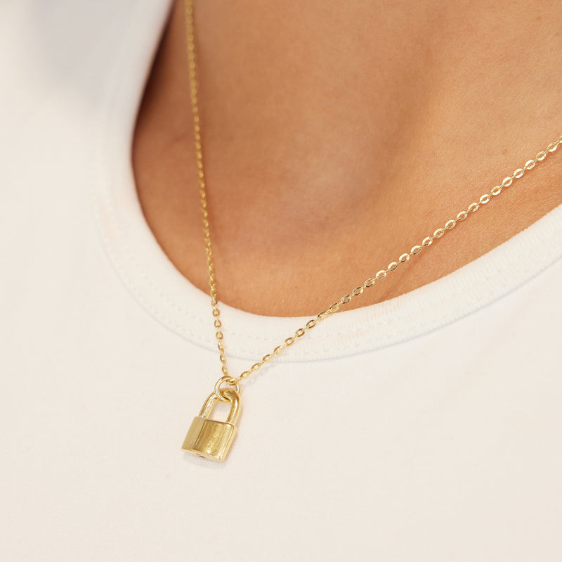 Gold Love Lock Necklace